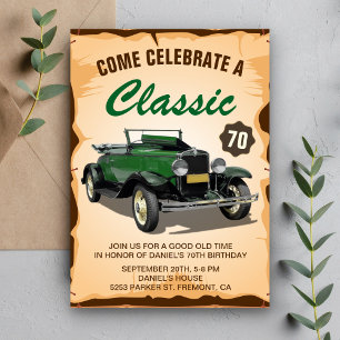Invitation d'anniversaire classique pour voiture v