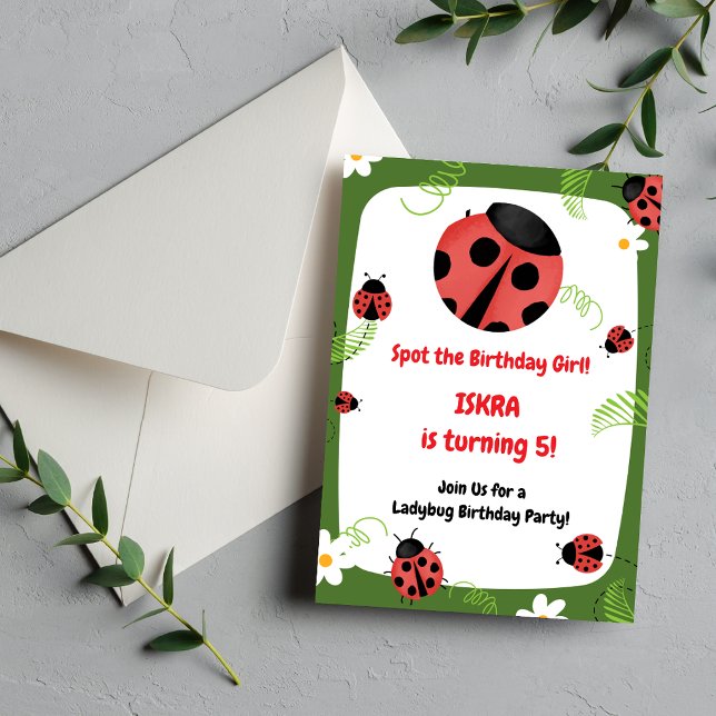 Invitation d'anniversaire coccinelle fille modifia (Créateur téléchargé)