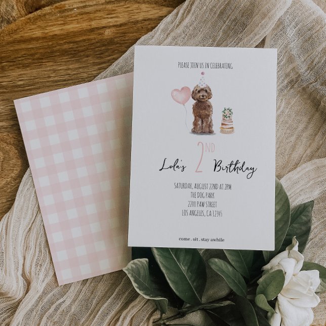 Invitation d'anniversaire Cockapoo - Fille (Créateur téléchargé)