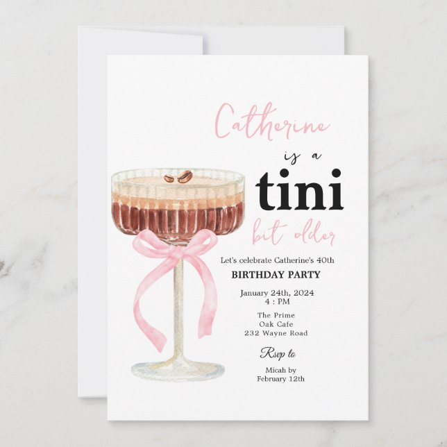 Invitation d'anniversaire cocktail café arc modern (Devant)