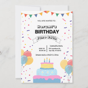 Invitation d'anniversaire colorée