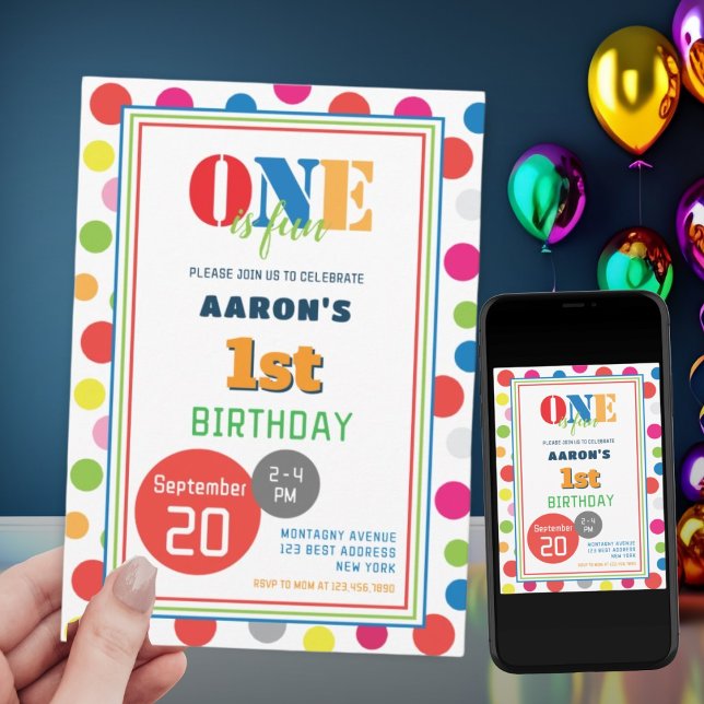 Invitation d'anniversaire Colorée et Amusante pour (Créateur téléchargé)