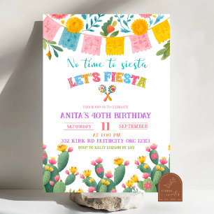 Invitation d'anniversaire Colorée Fiesta Let's