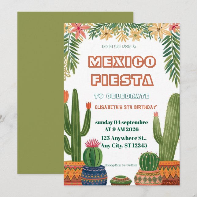 Invitation d'anniversaire colorée pour une fête me (Devant / Derrière)