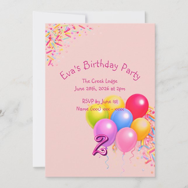 Invitation d'anniversaire Colorful Sprinkles (Devant)