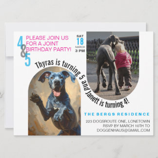 Invitation d'anniversaire commune pour un Grand Da