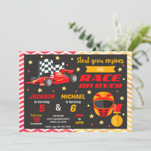 Invitation d'anniversaire conjoint Rouge Voiture d