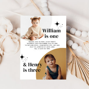 Invitation d'anniversaire conjointe avec deux phot