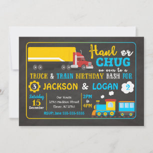 Invitation d'anniversaire conjointe pour semi-remo