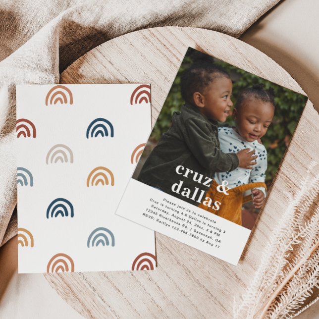 Invitation d'anniversaire conjointe simple | Photo (Créateur téléchargé)