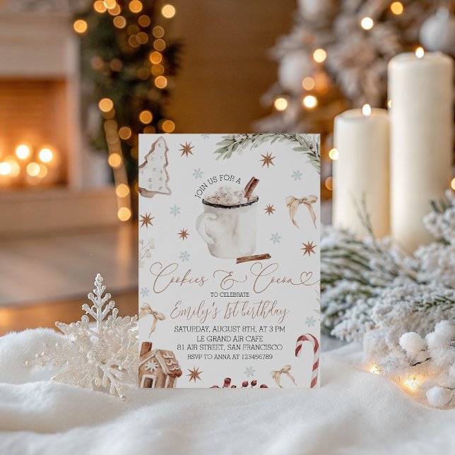 Invitation d'anniversaire Cookies & Cocoa (Créateur téléchargé)