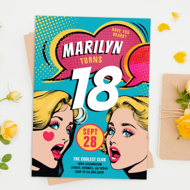 Invitation d'anniversaire Cool Retro Colorée dans  (Créateur téléchargé)