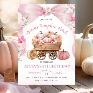 Invitation d'anniversaire Coquette Citrouille Patc
