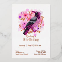 Invitation d'anniversaire corbeau personnalisée