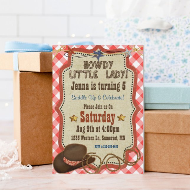 Invitation d'anniversaire Country Western Girl (Créateur téléchargé)