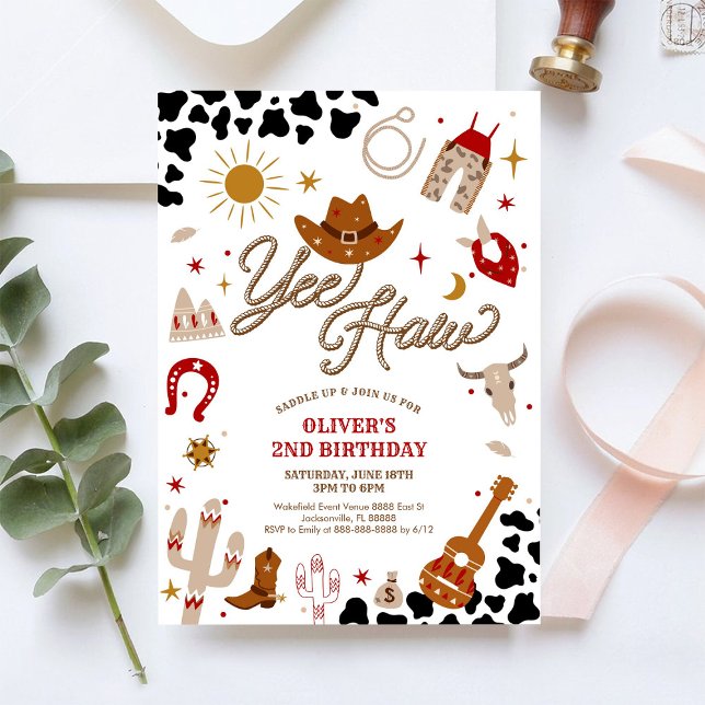 Invitation d'anniversaire Cowboy Garçon (Créateur téléchargé)