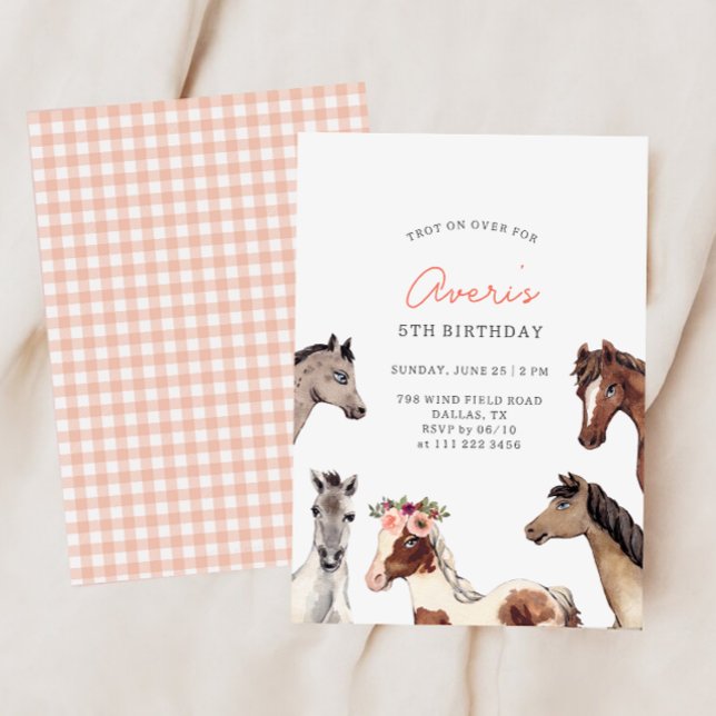 Invitation d'anniversaire Cowgirl Boho Cheval (Créateur téléchargé)