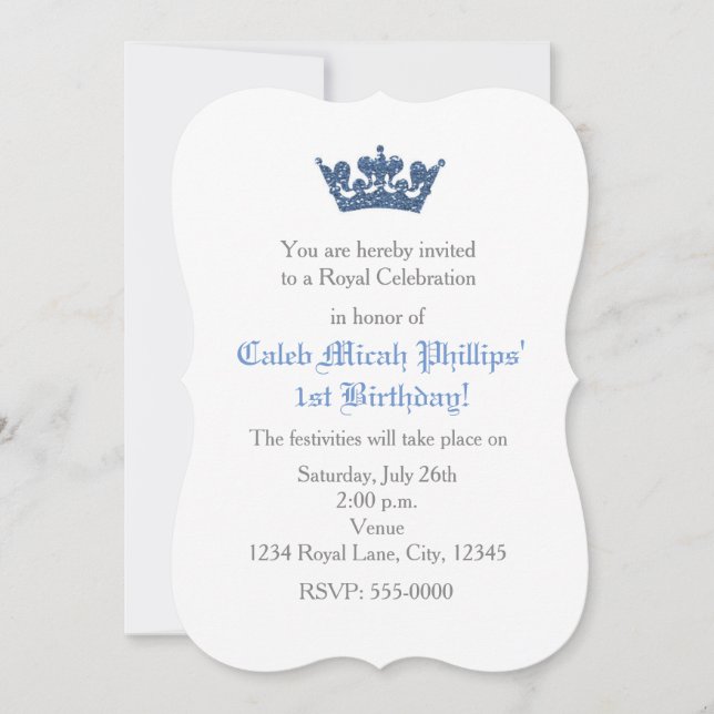 Invitation d'anniversaire Crown Royal paillettes b (Devant)