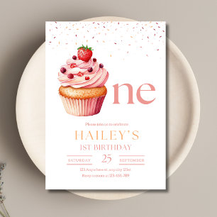 Invitation d'anniversaire Cupcake, 1er anniversair