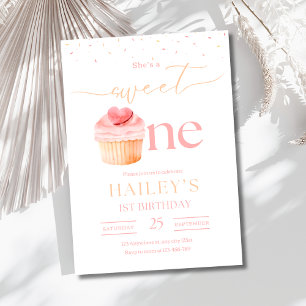Invitation d'anniversaire Cupcake Sweet One 1er an
