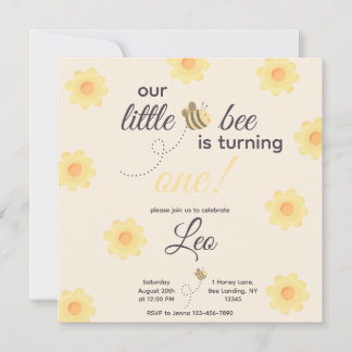 Invitation d'anniversaire d'abeille