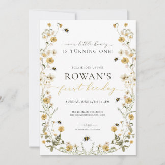 Invitation d'anniversaire d'abeilles 1er Invitatio