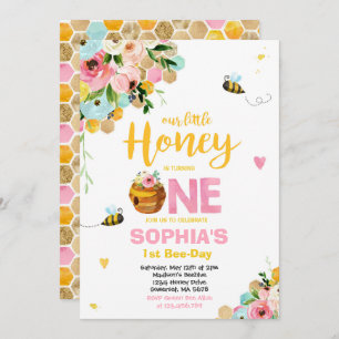 Invitation d'anniversaire d'abeilles Fête d'annive