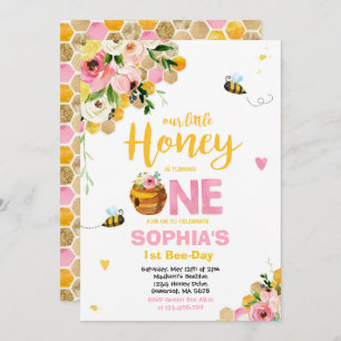 Invitation d'anniversaire d'abeilles Fête d'annive
