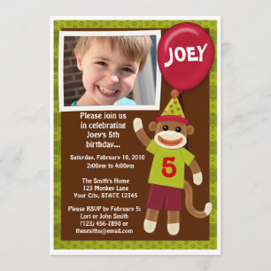 Invitation d'anniversaire d'affaires de singe de