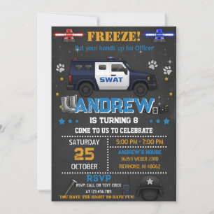 Invitation d'anniversaire d'agent de police person