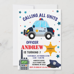 Invitation d'anniversaire d'agent de police person
