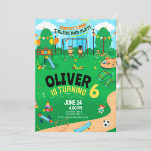 Invitation d'anniversaire d'aire de jeux intérieur