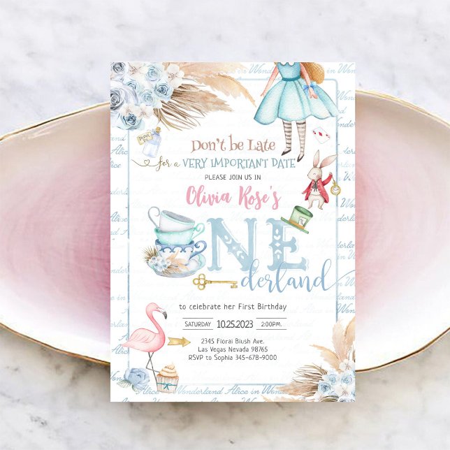 Invitation d'anniversaire d'Alice au pays des merv (Créateur téléchargé)
