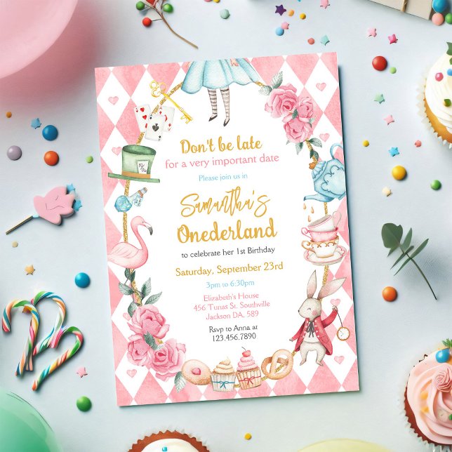 Invitation d'anniversaire d'Alice au pays des merv (Créateur téléchargé)