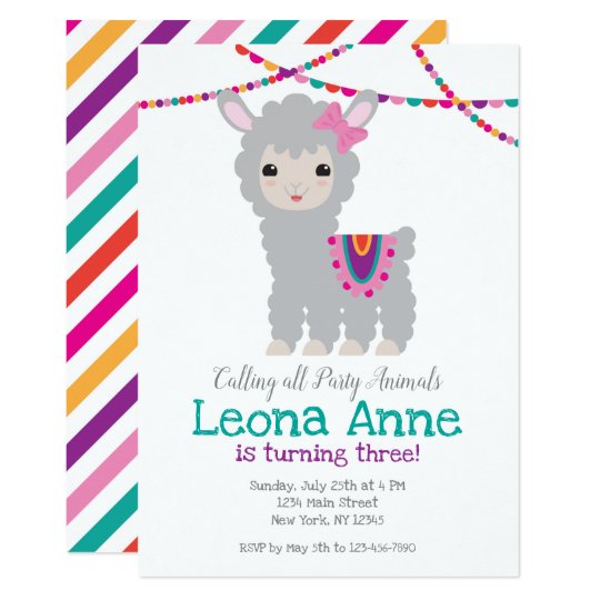 Invitation D Anniversaire D Alpaga De Lama Zazzle Fr