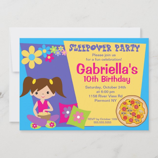 Invitation d'anniversaire d'amusement de soirée (Devant)