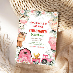 Invitation d'anniversaire d'animaux de basse-cour