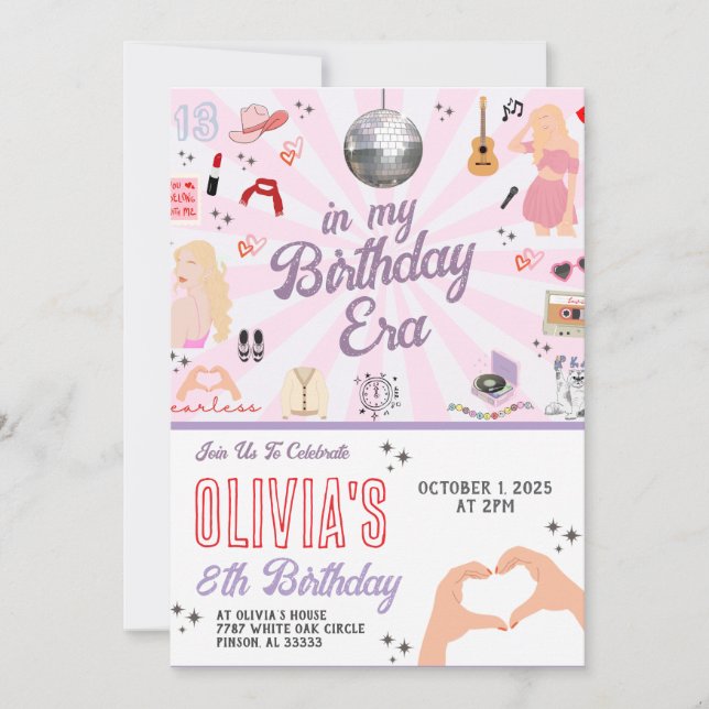 Invitation d'anniversaire dans mon ère d'anniversa (Devant)