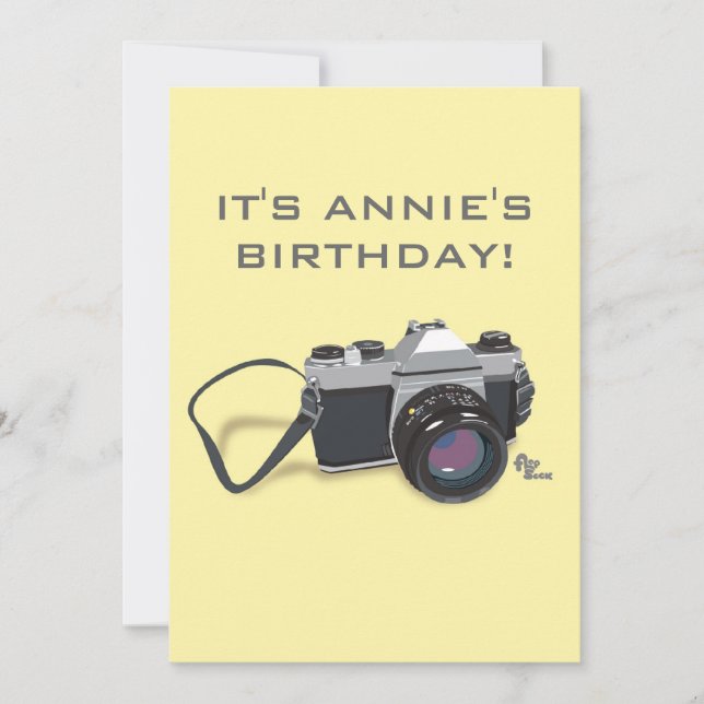 Invitation d'anniversaire d'appareil-photo (Devant)