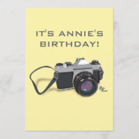 Invitation d'anniversaire d'appareil-photo