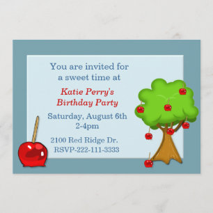 Invitation d'anniversaire d'Apple de sucrerie