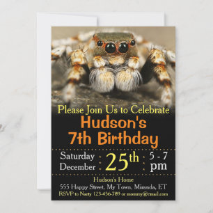 invitation d'anniversaire d'araignée