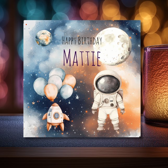 Invitation d'anniversaire d'astronaute de l'espace (Créateur téléchargé)