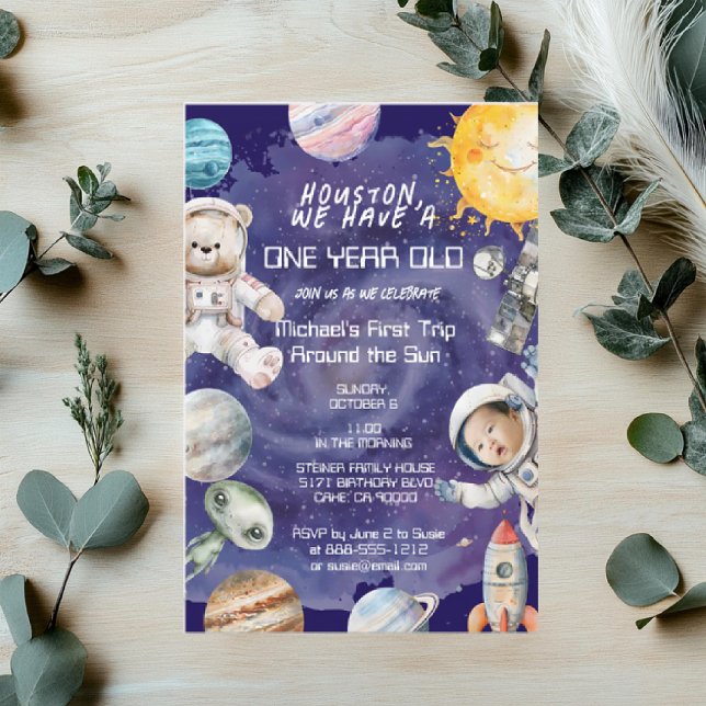 Invitation d'anniversaire d'astronaute de l'espace (Créateur téléchargé)
