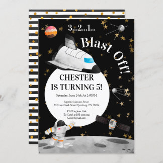 Invitation d'anniversaire d'astronaute Invitation
