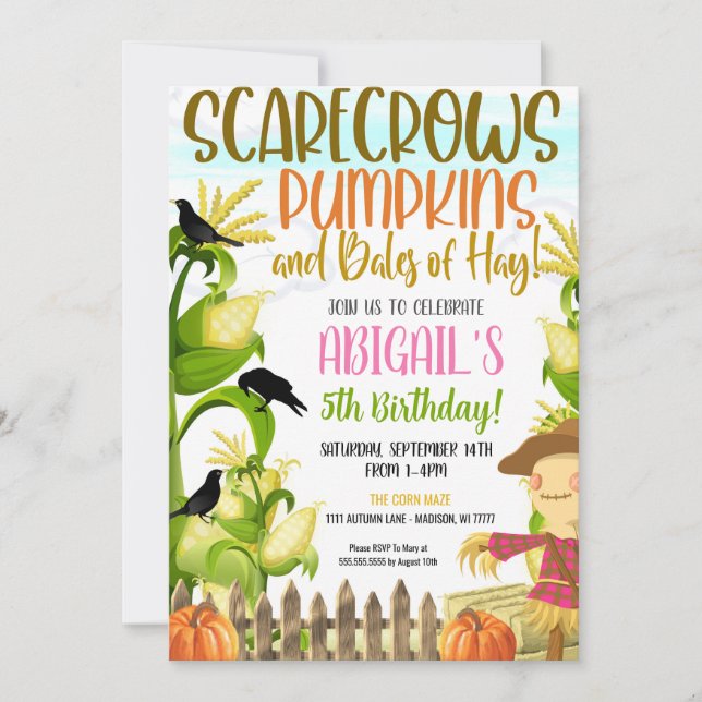 Invitation d'anniversaire d'automne (Devant)