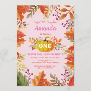 Invitation d'anniversaire d'automne de citrouille