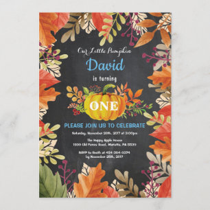 Invitation d'anniversaire d'automne de citrouille