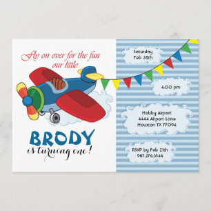 Invitation d'anniversaire d'avion vintage