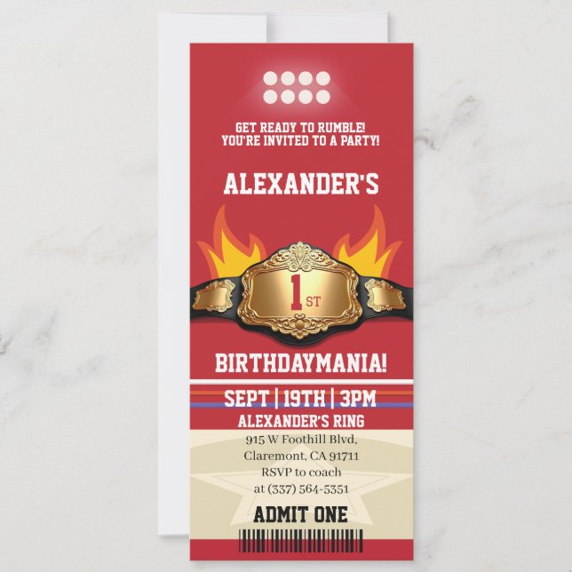 Invitation d'anniversaire de 1 an sur le thème de  (Devant)